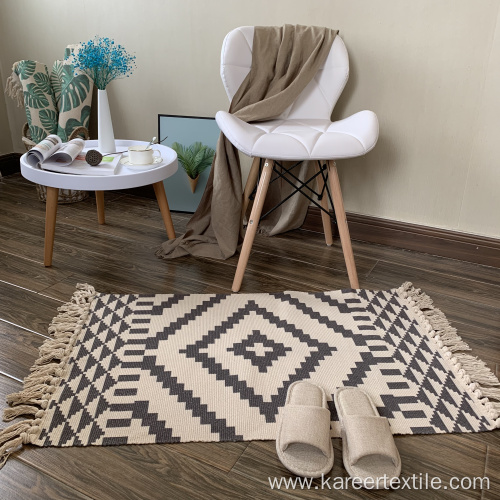 Wholesale outdoor decor cotton woven geometric runner rug